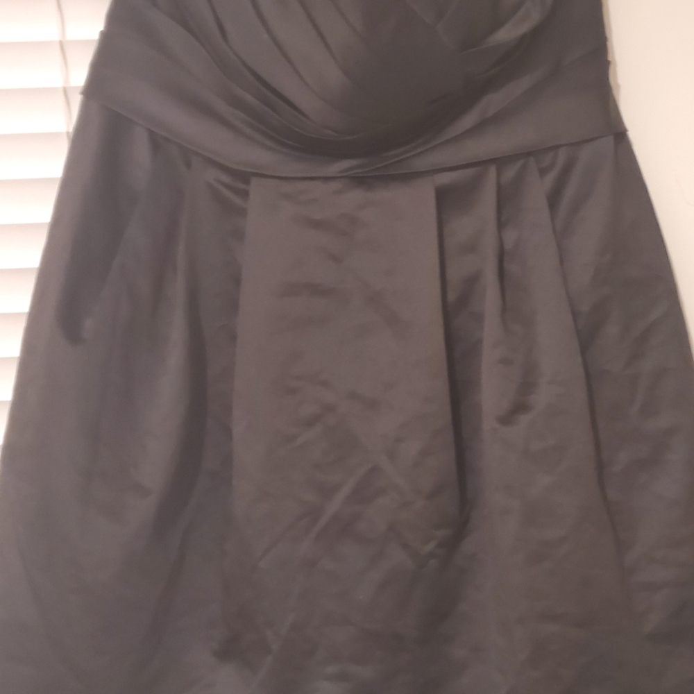 Cotton Sateen Short Strapless Ruched Dress